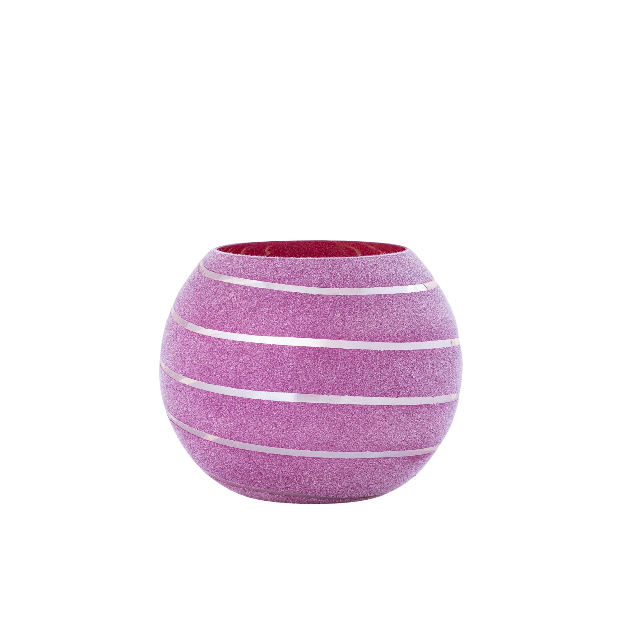 Numair Bougeoirs en verre - Rose