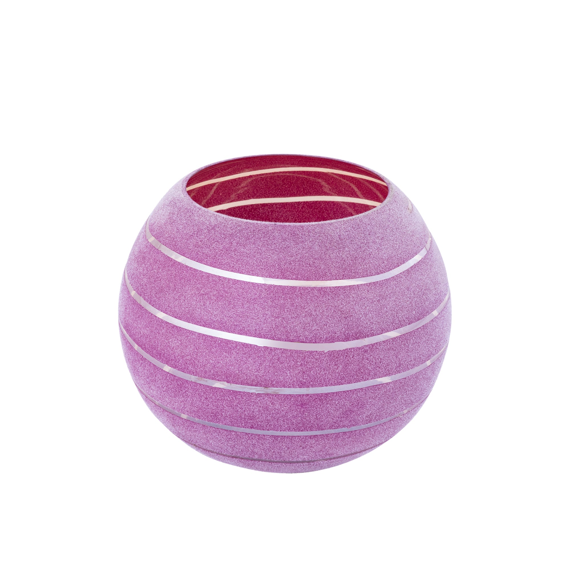 Numair Bougeoirs en verre - Rose
