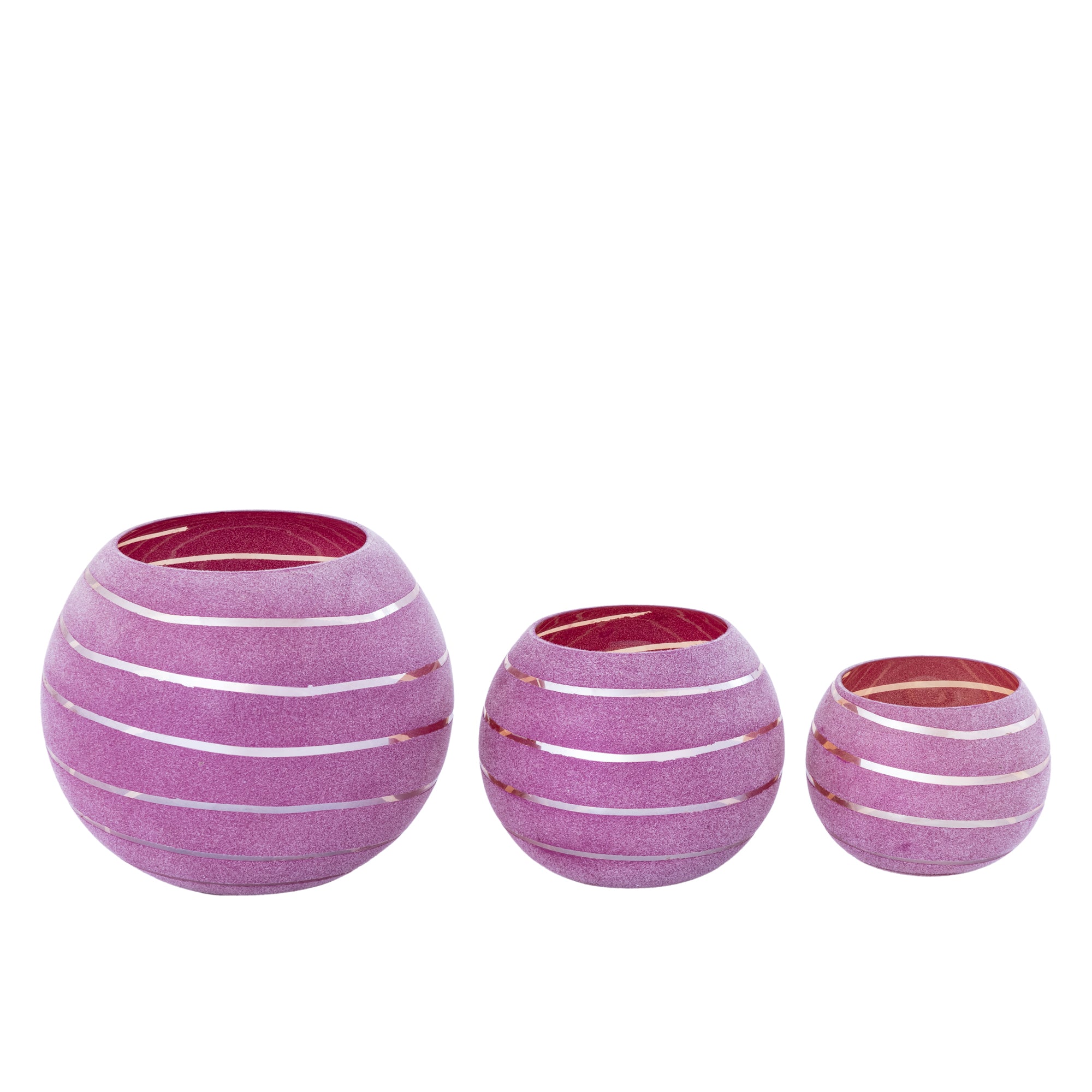 Numair Bougeoirs en verre - Rose
