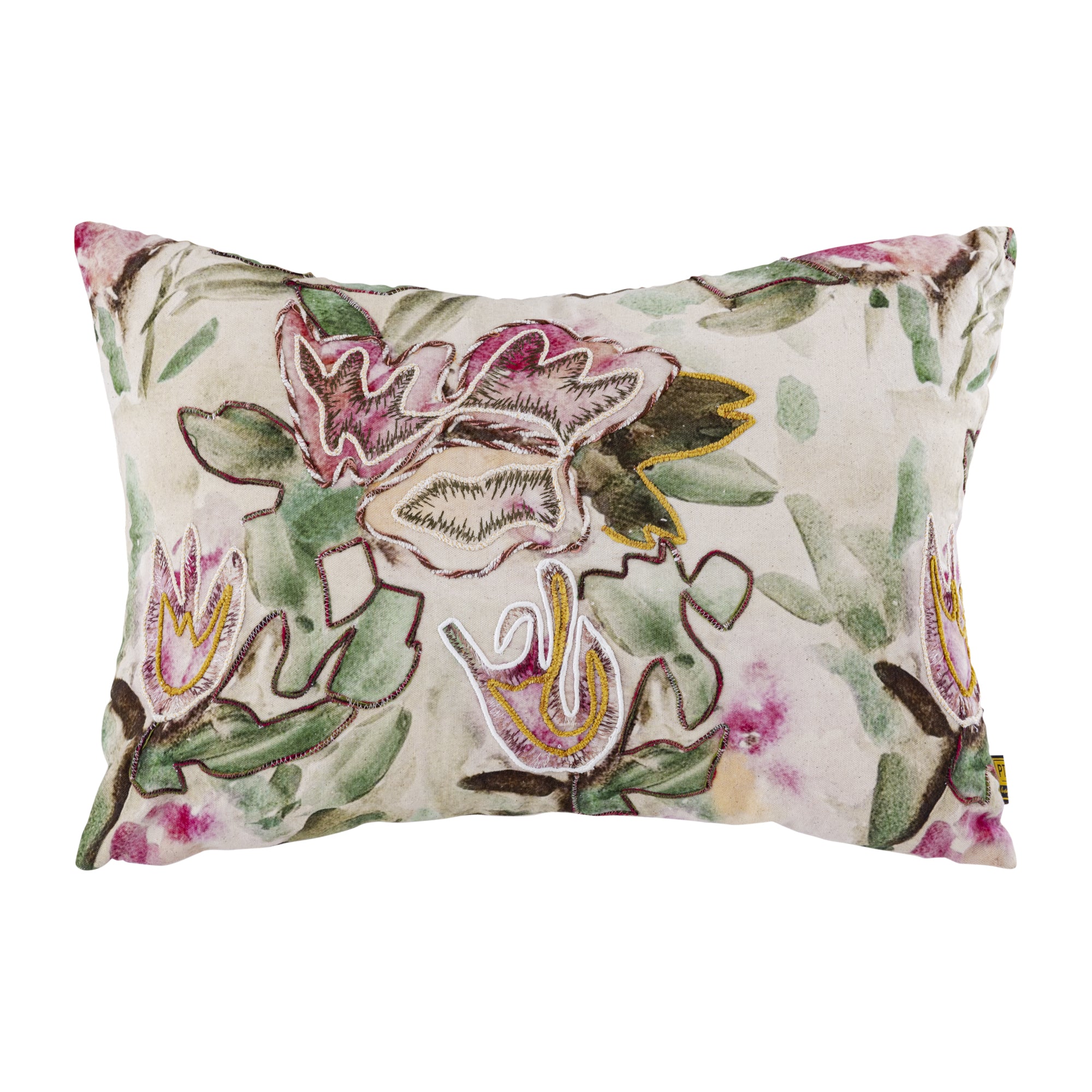 Ayumi Pink rectangle cotton cushion abstract — vue 2 | Häus