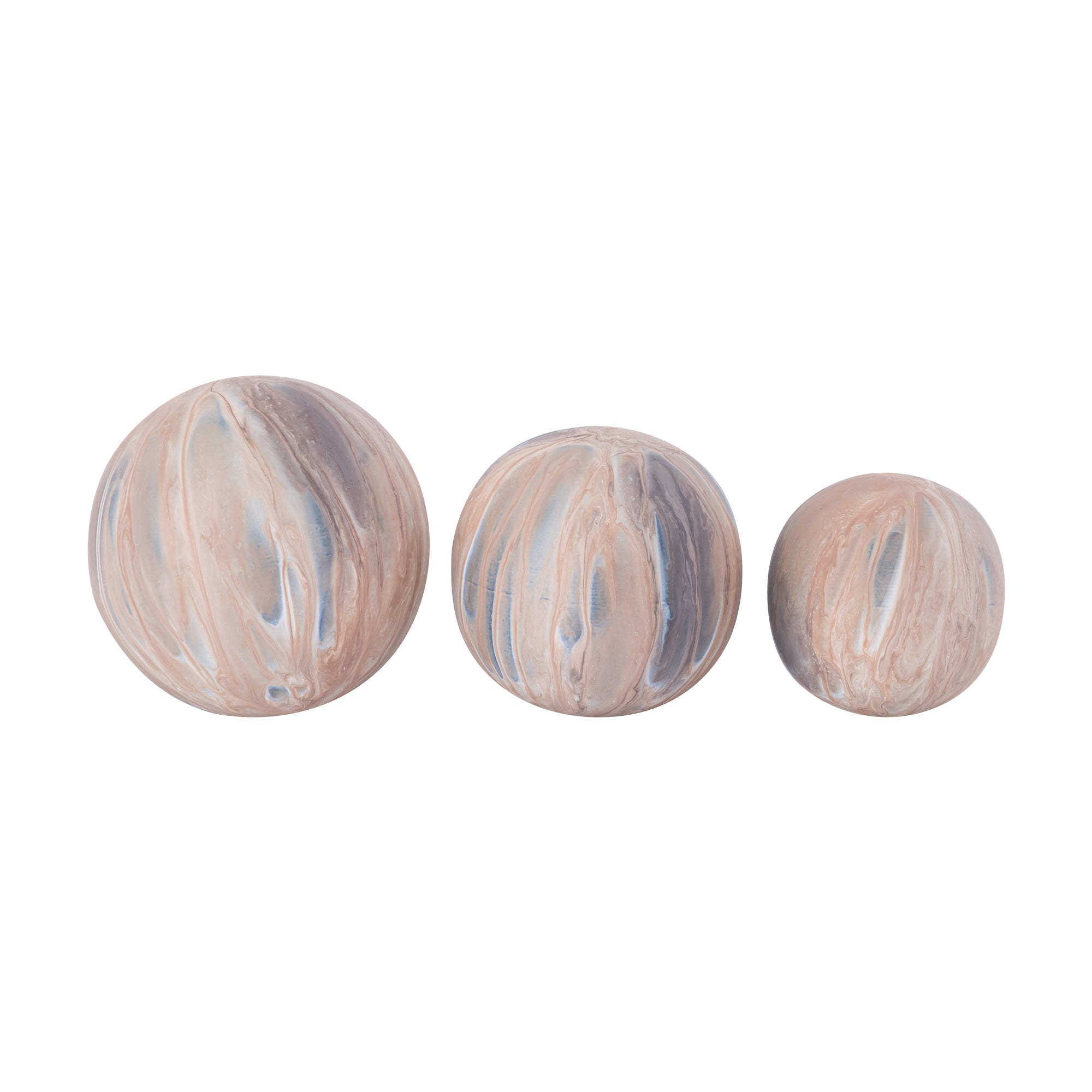 Meriko Brown round iron ball statue matt enamel S