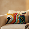 Housse de Coussin Courtneay — Bleu Brodé Rectangulaire