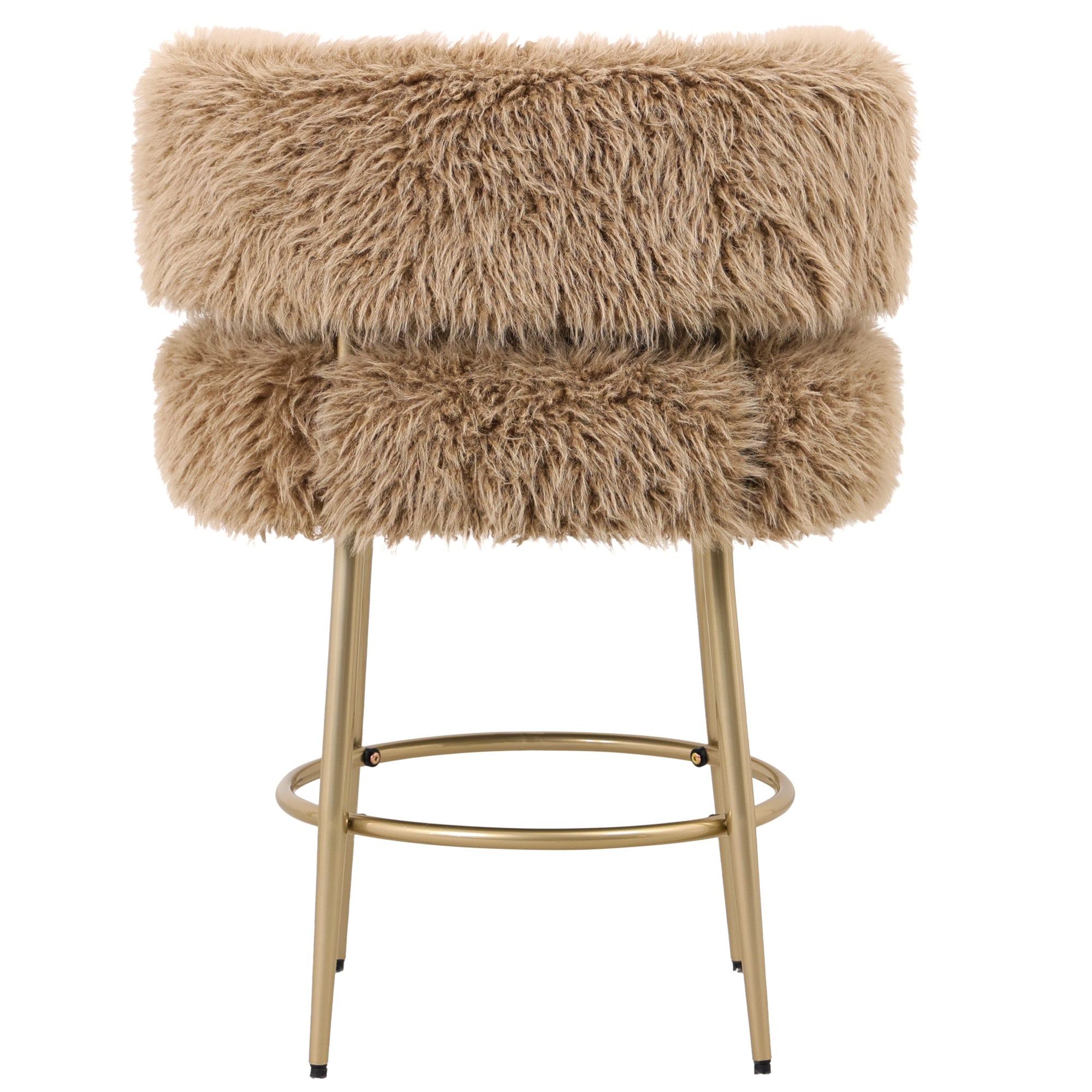 Hair brown bar chair brown metal base - Photo 5