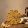 Zaniel Yellow mango wood flower shaped statue M