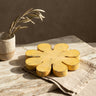 Zaniel Yellow mango wood flower shaped statue L