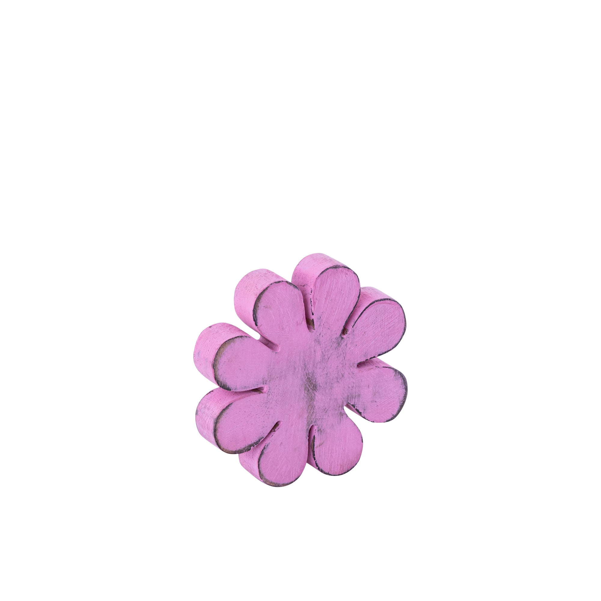 Zaniel Pink mango wood flower shaped statue S