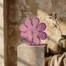 Zaniel Pink mango wood flower shaped statue S