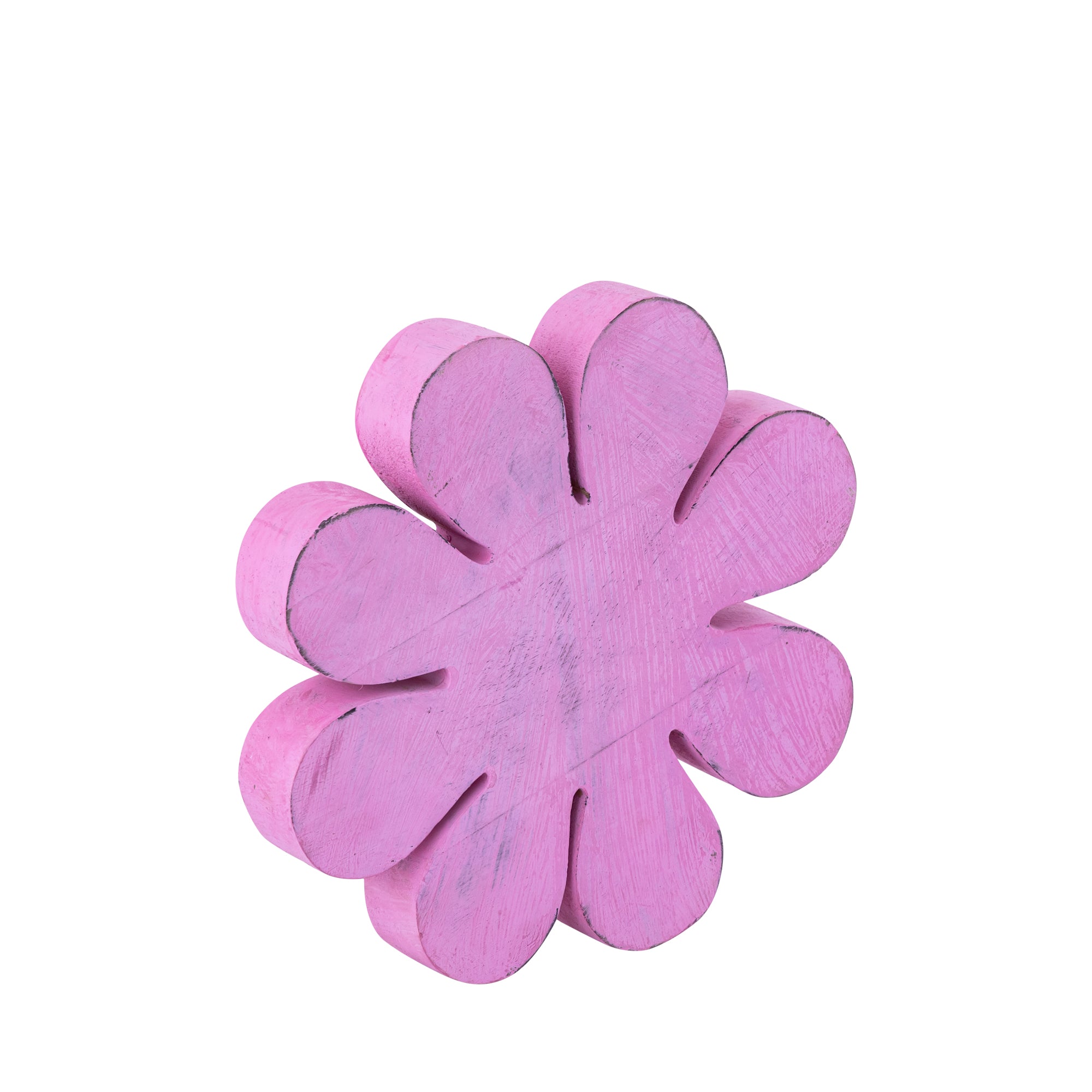 Zaniel Pink mango wood flower shaped statue L