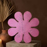 Zaniel Pink mango wood flower shaped statue L