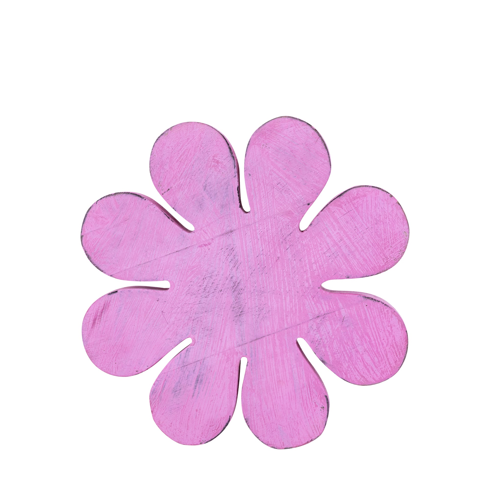 Zaniel Pink mango wood flower shaped statue L