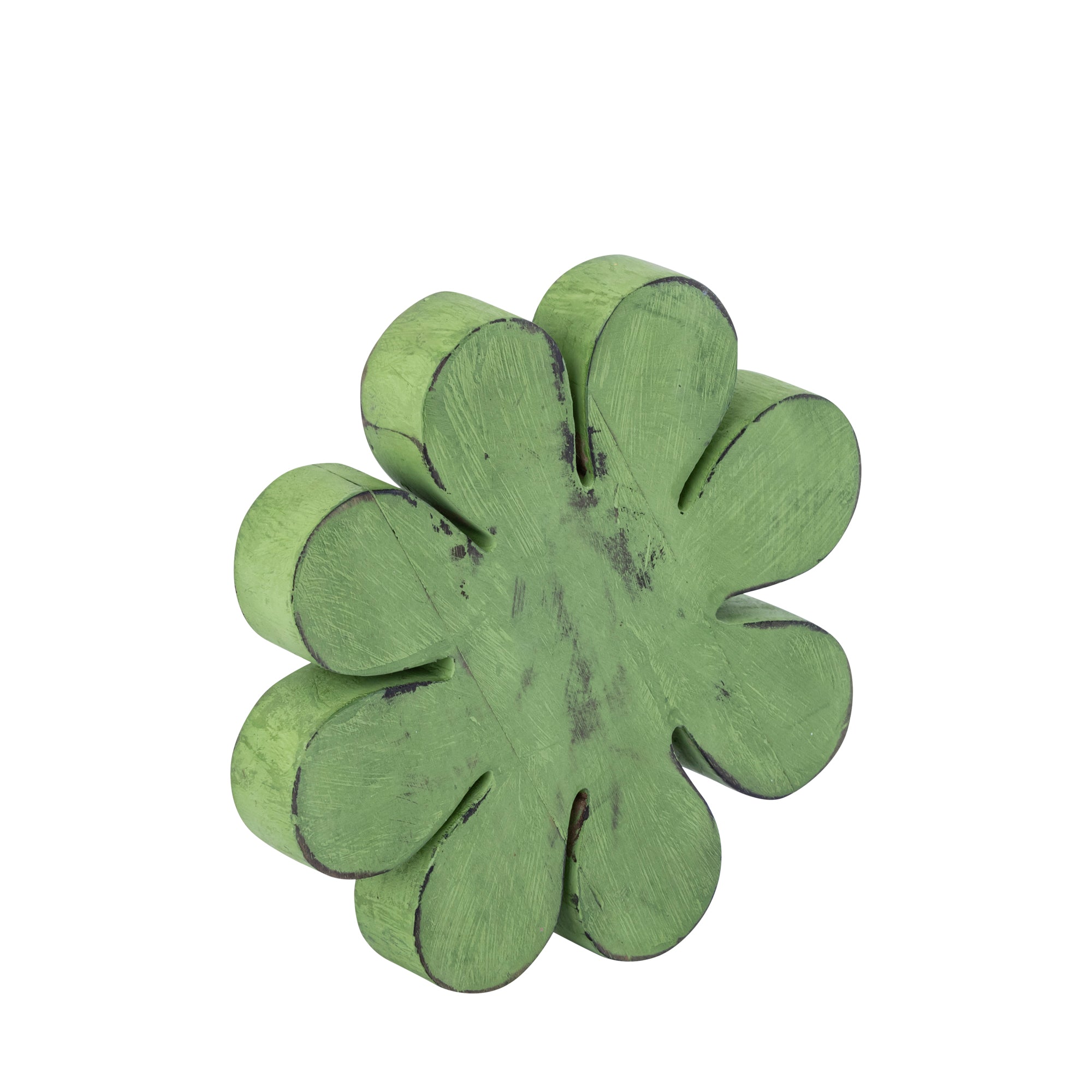 Zaniel Green mango wood flower shaped statue L