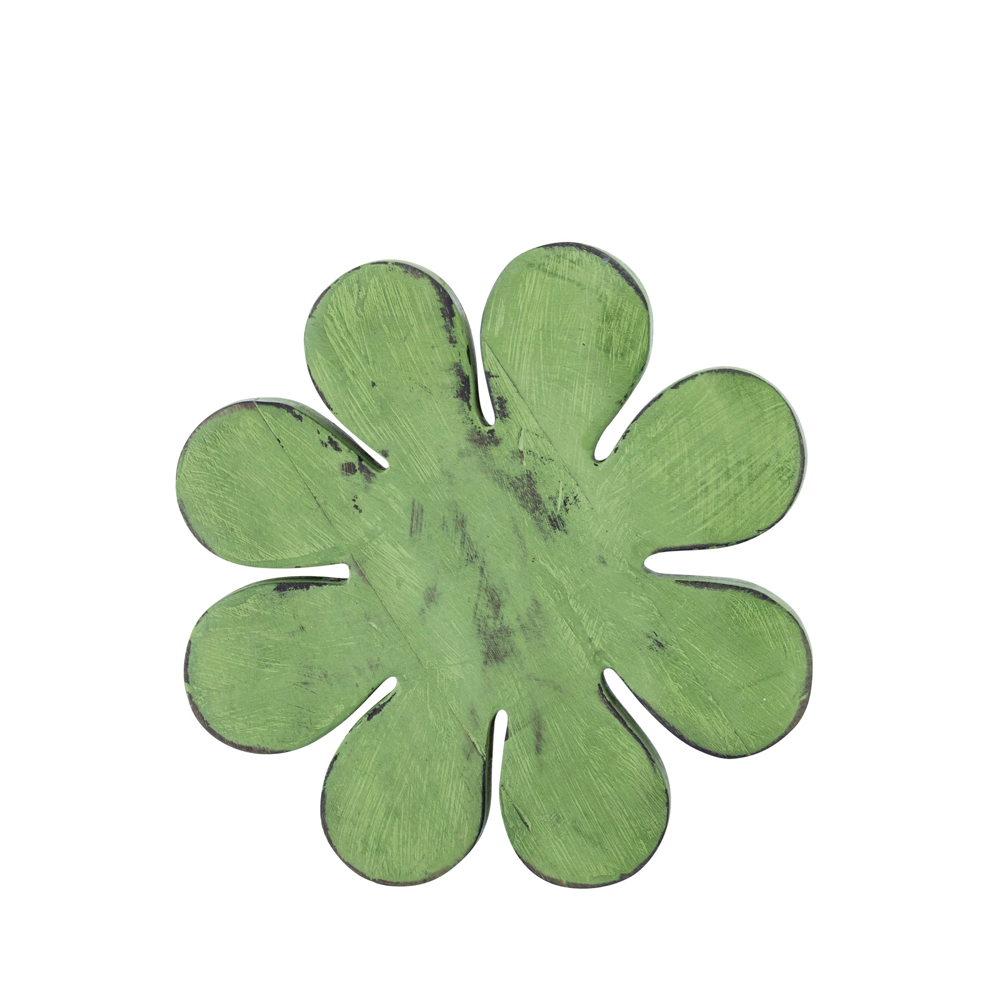 Zaniel Green mango wood flower shaped statue L
