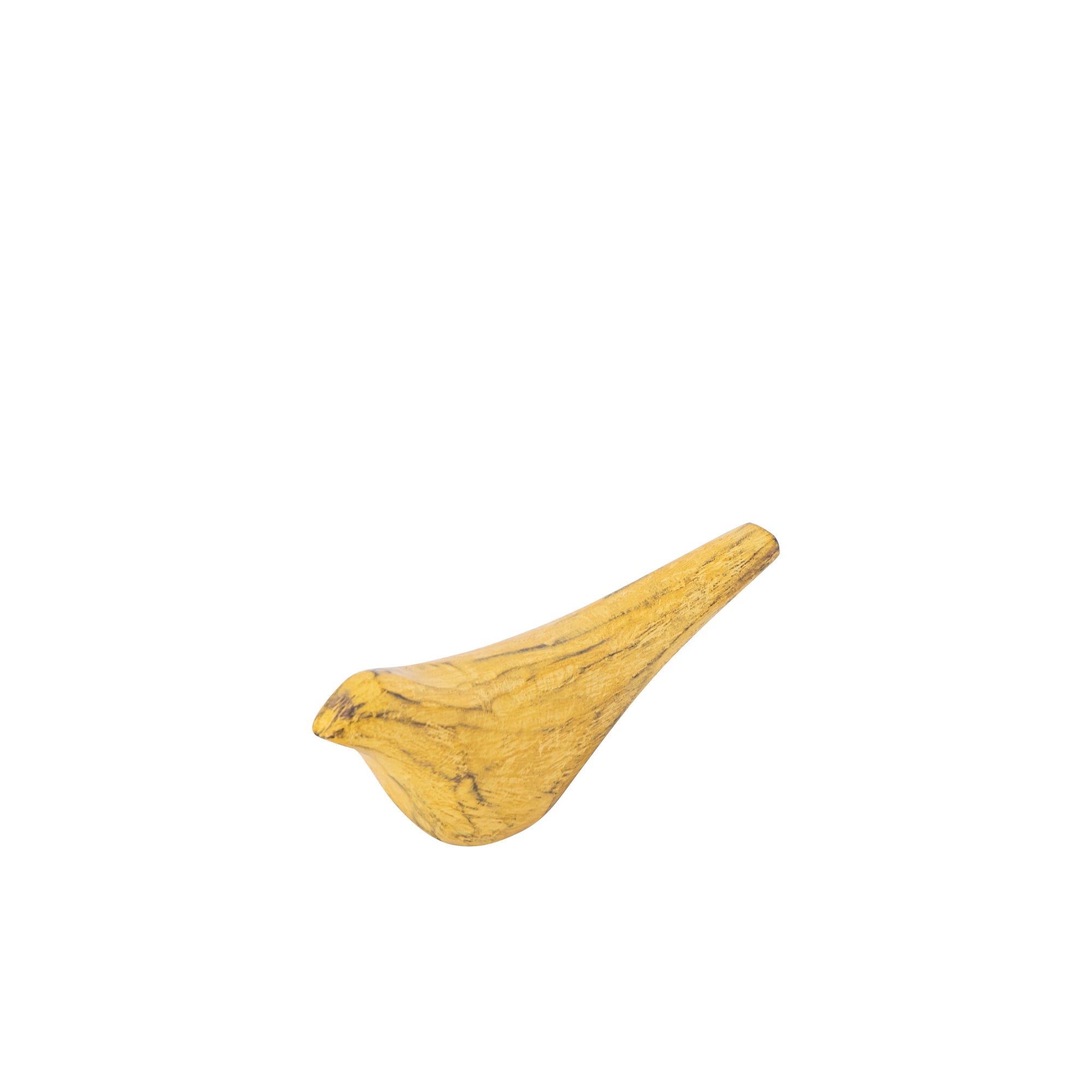 Gracella Yellow mango wood bird statue S