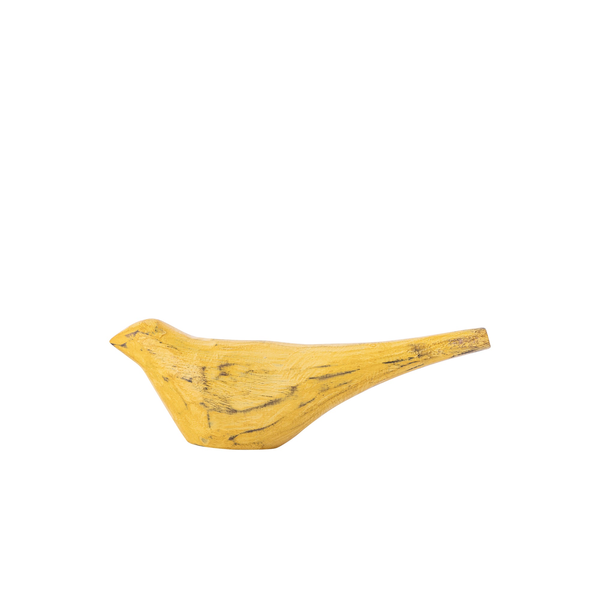 Gracella Yellow mango wood bird statue M