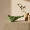 Gracella Green mango wood bird statue S