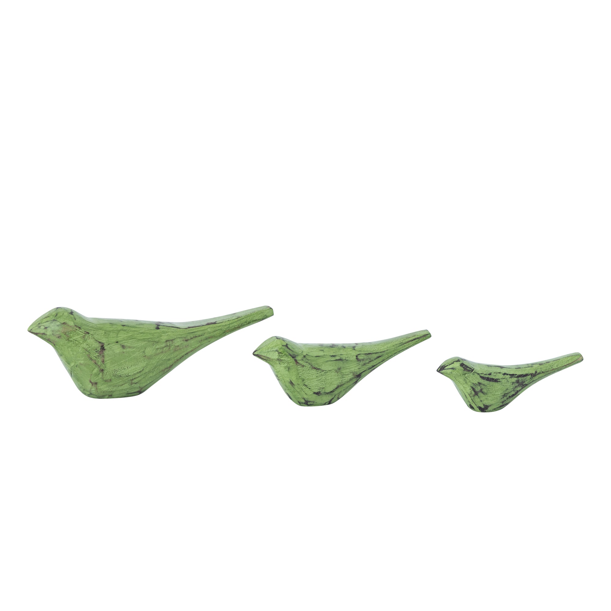 Gracella Green mango wood bird statue M