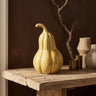 Julija Yellow ceramic pumpkin shaped statue low