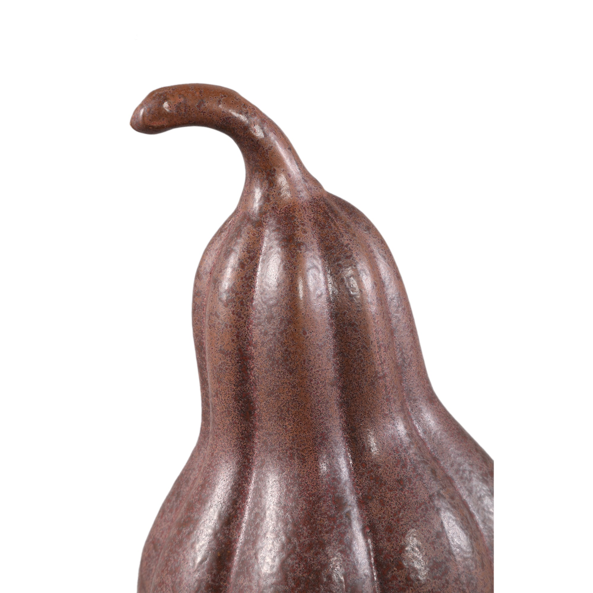 Julija Brown ceramic pumpkin shaped statue low