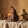Julija Brown ceramic pumpkin shaped statue low