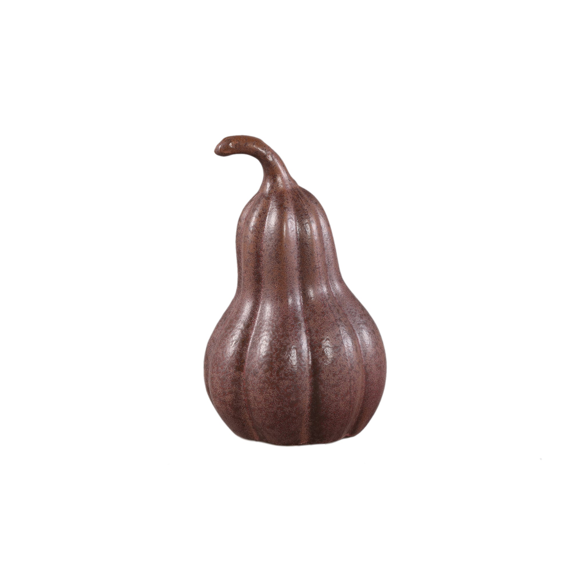 Julija Brown ceramic pumpkin shaped statue low