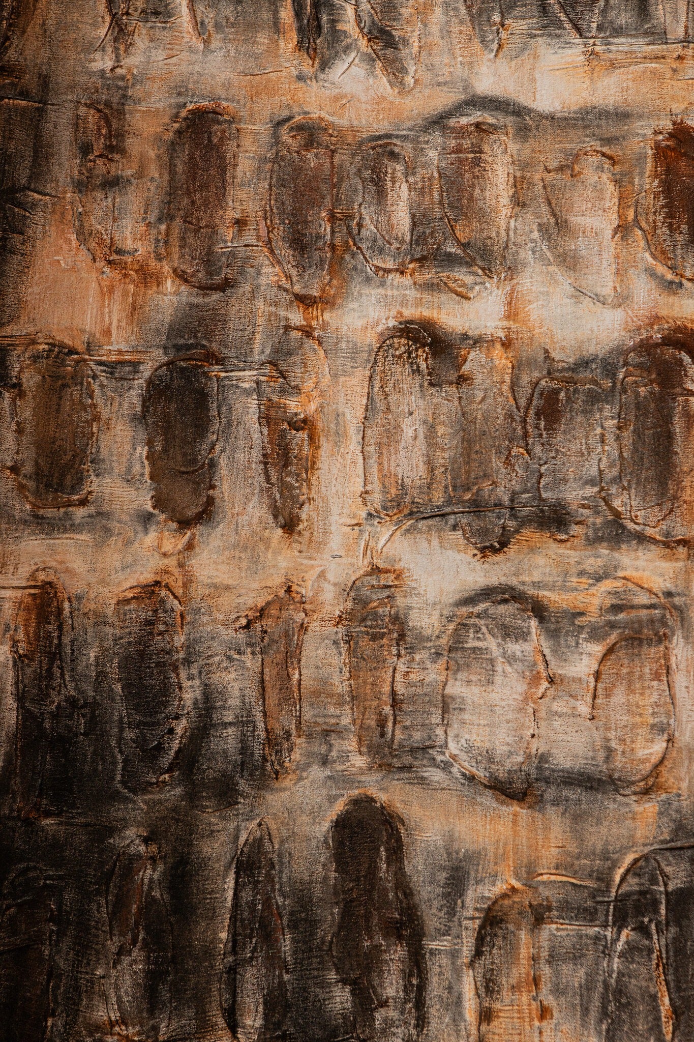 Xihan Brown canvas painted wallpanel rough dark