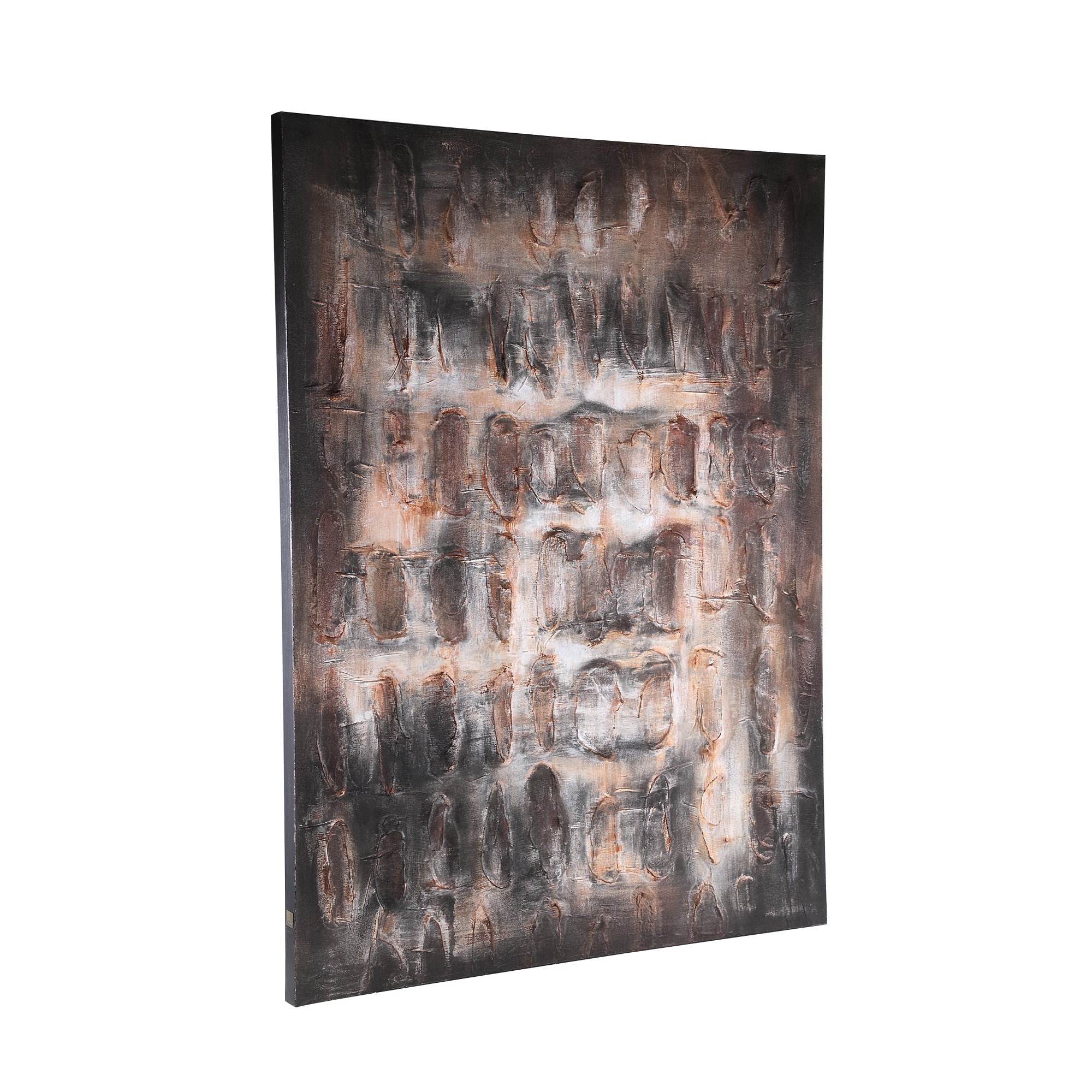Xihan Brown canvas painted wallpanel rough dark