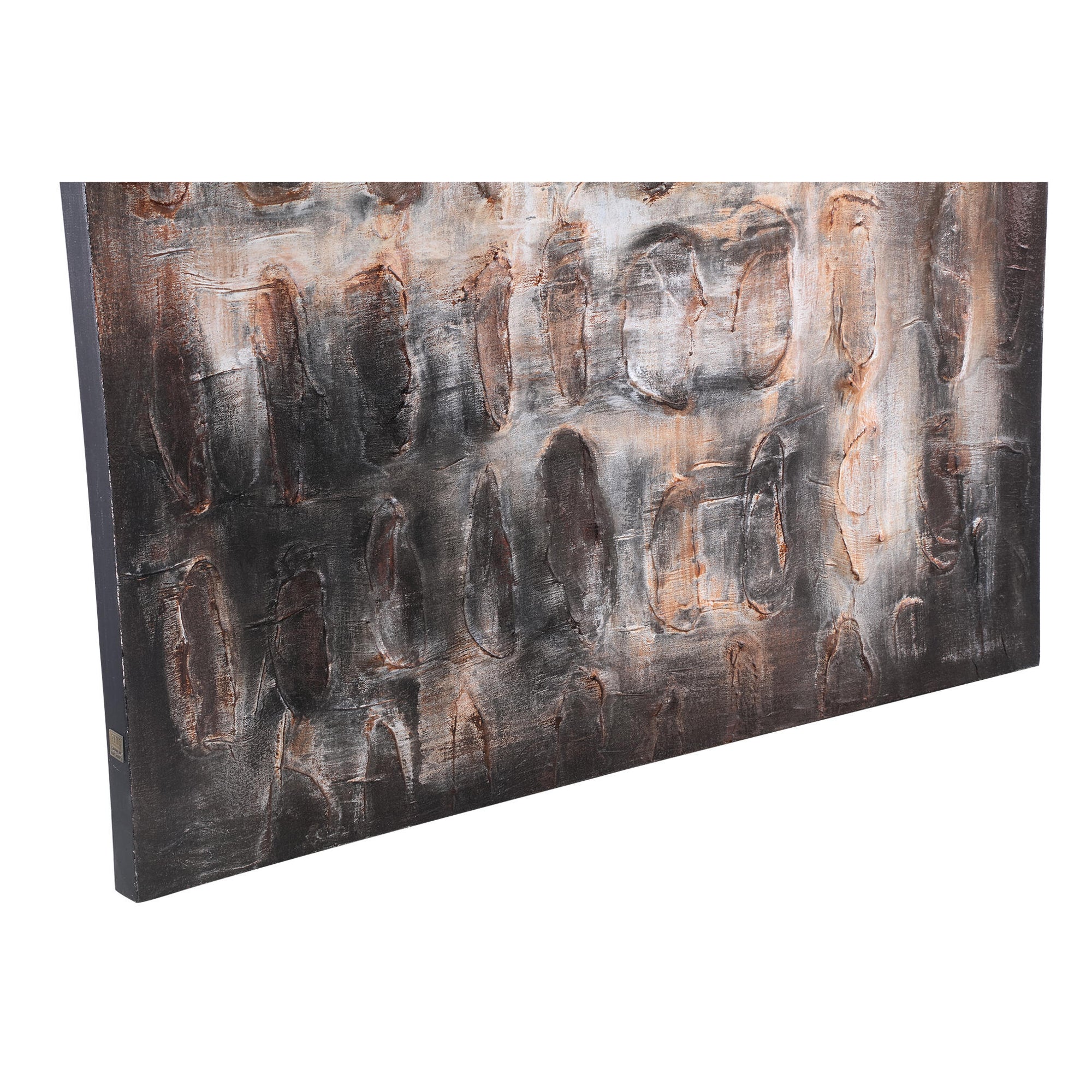 Xihan Brown canvas painted wallpanel rough dark