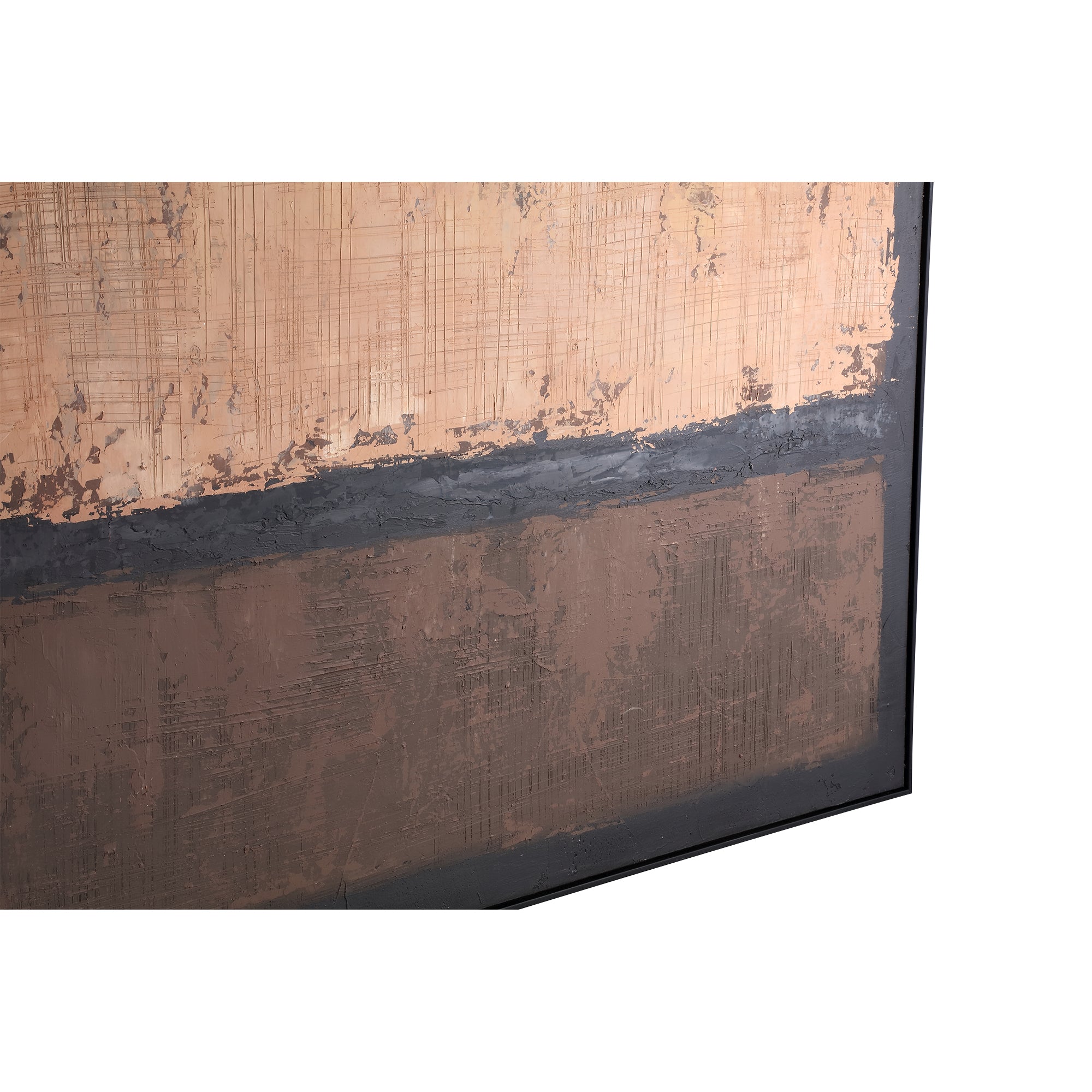 Asante Brown canvas painted wallpanel square frame