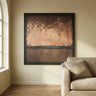 Asante Brown canvas painted wallpanel square frame