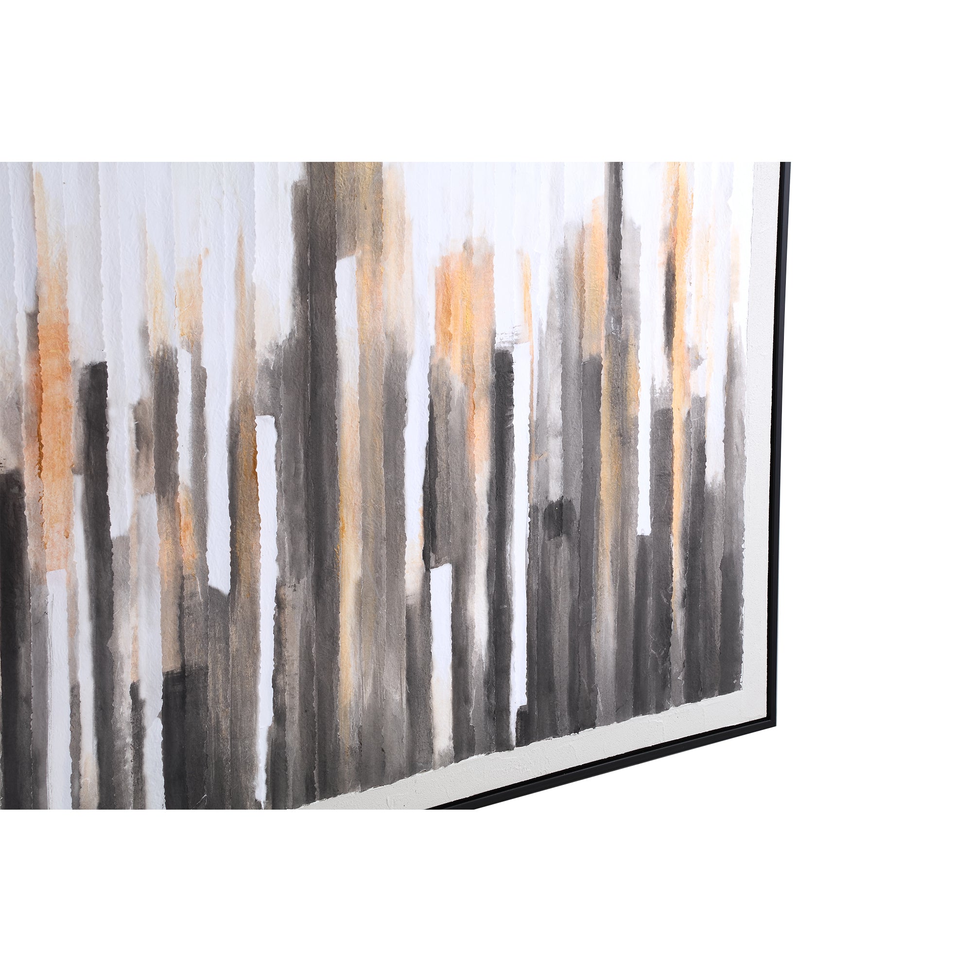 Gustas Brown framed wallpanel poly strips square
