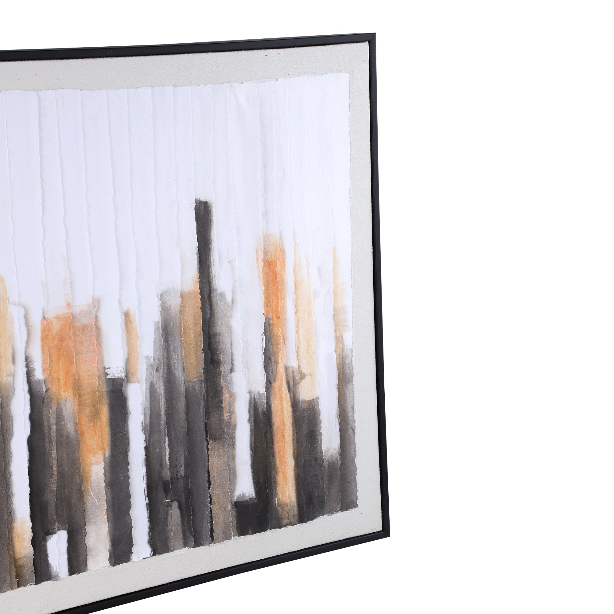 Gustas Brown framed wallpanel poly strips rectangl