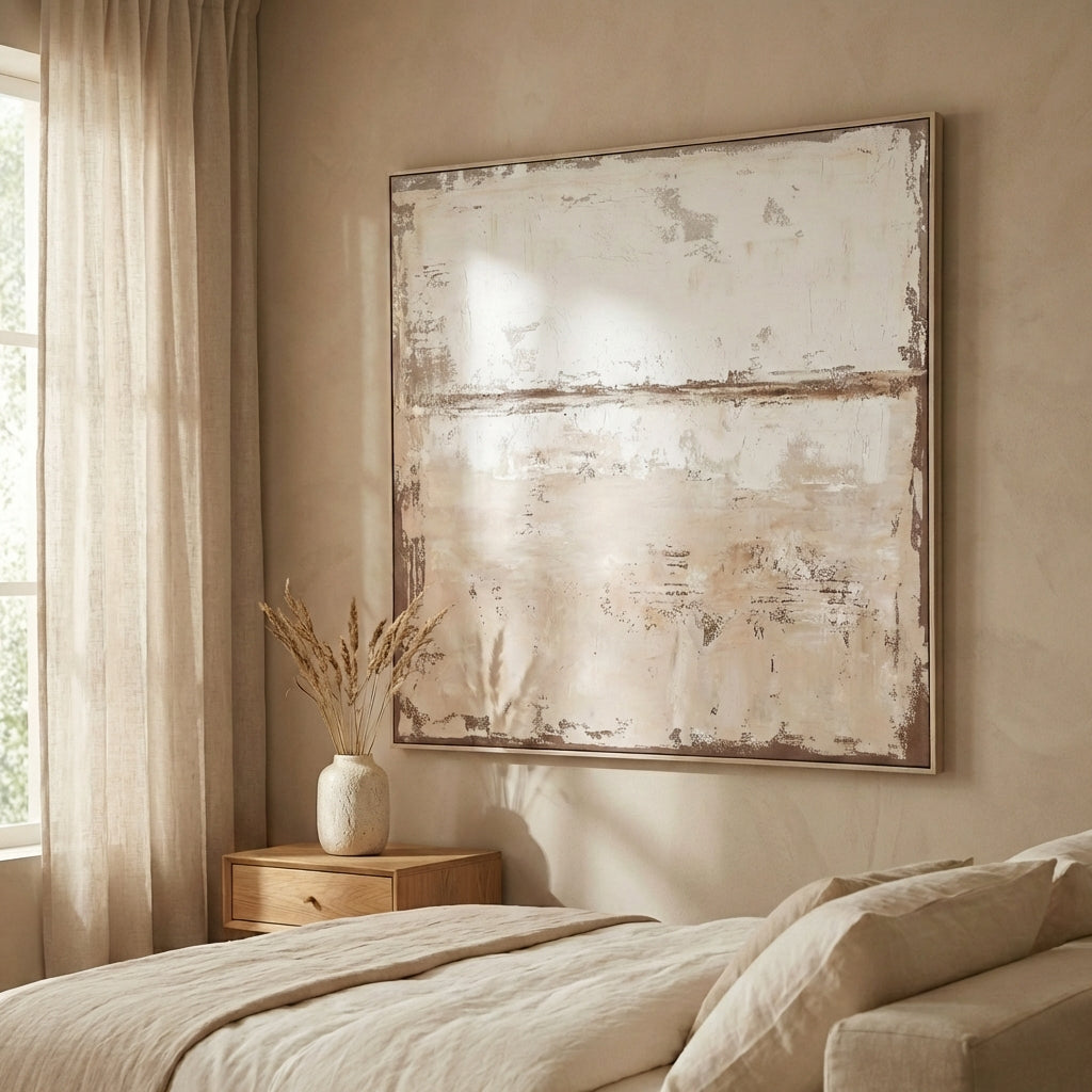 Asante Natural canvas paint wallpanel square frame