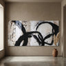 Jor Black canvas circle painted wallpanel rectangl