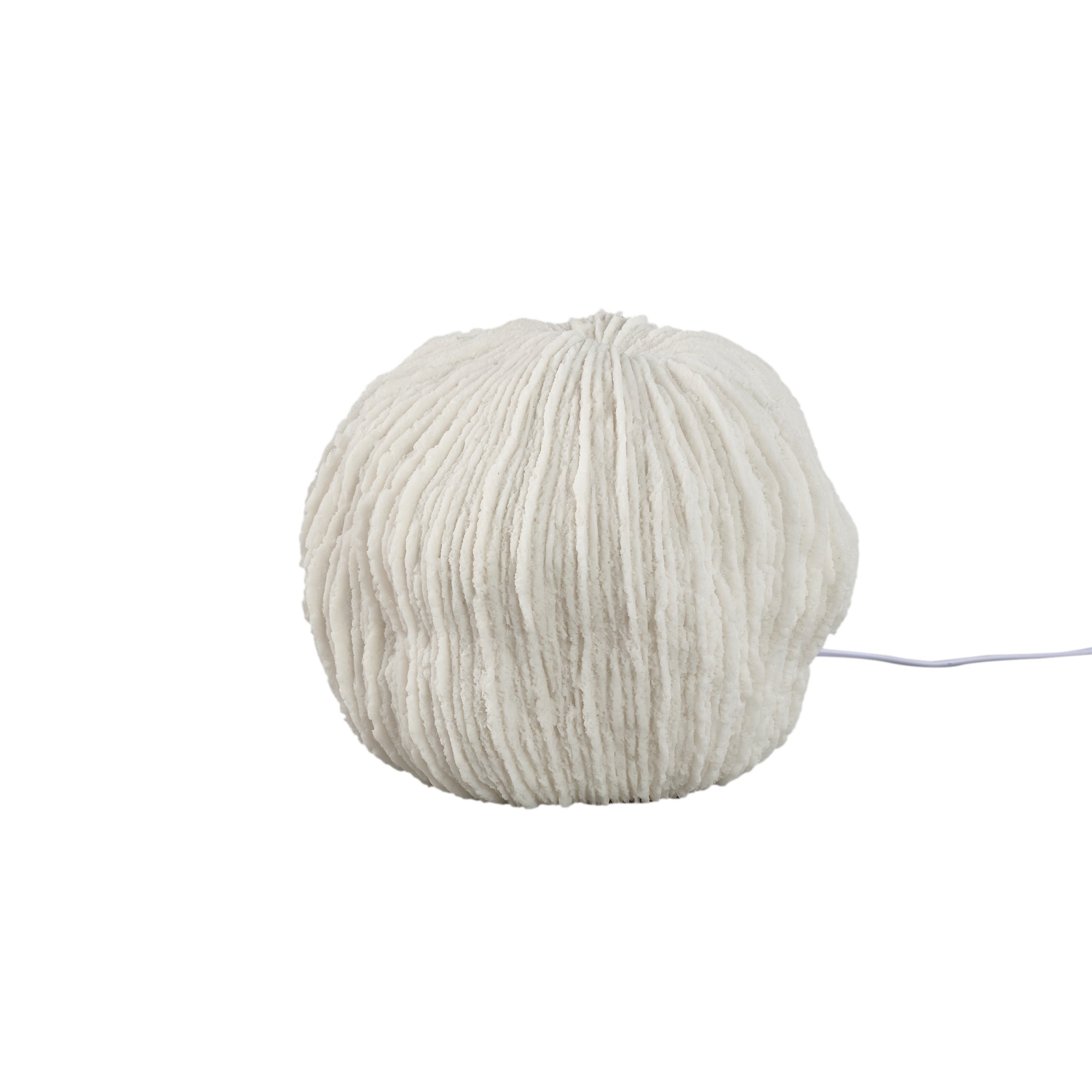 Graeme Lampes LED en poly — Round Coral Led Lamp Ribbed - Blanc