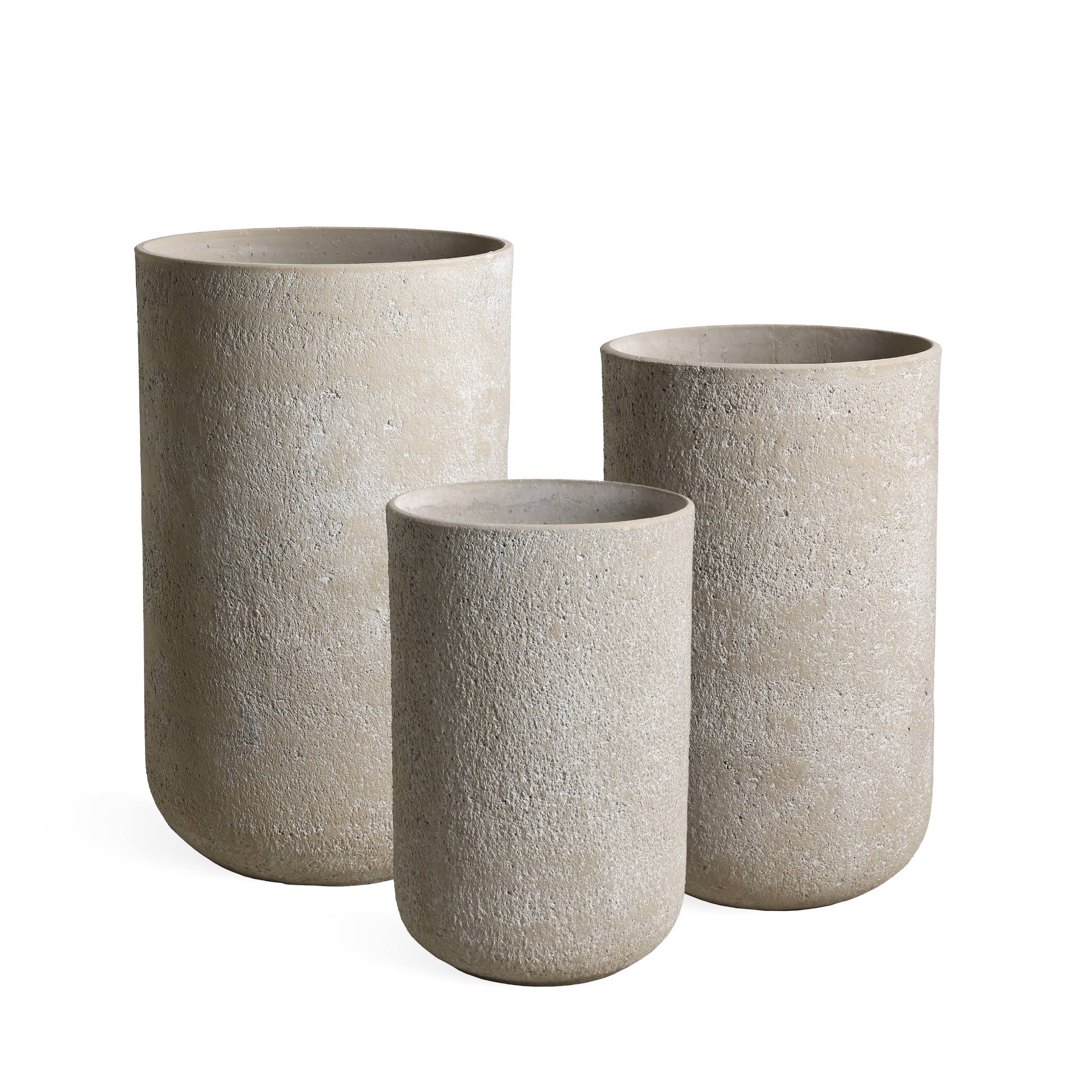 Pot Deliahe — Ciment — Set de 3 — Crème
