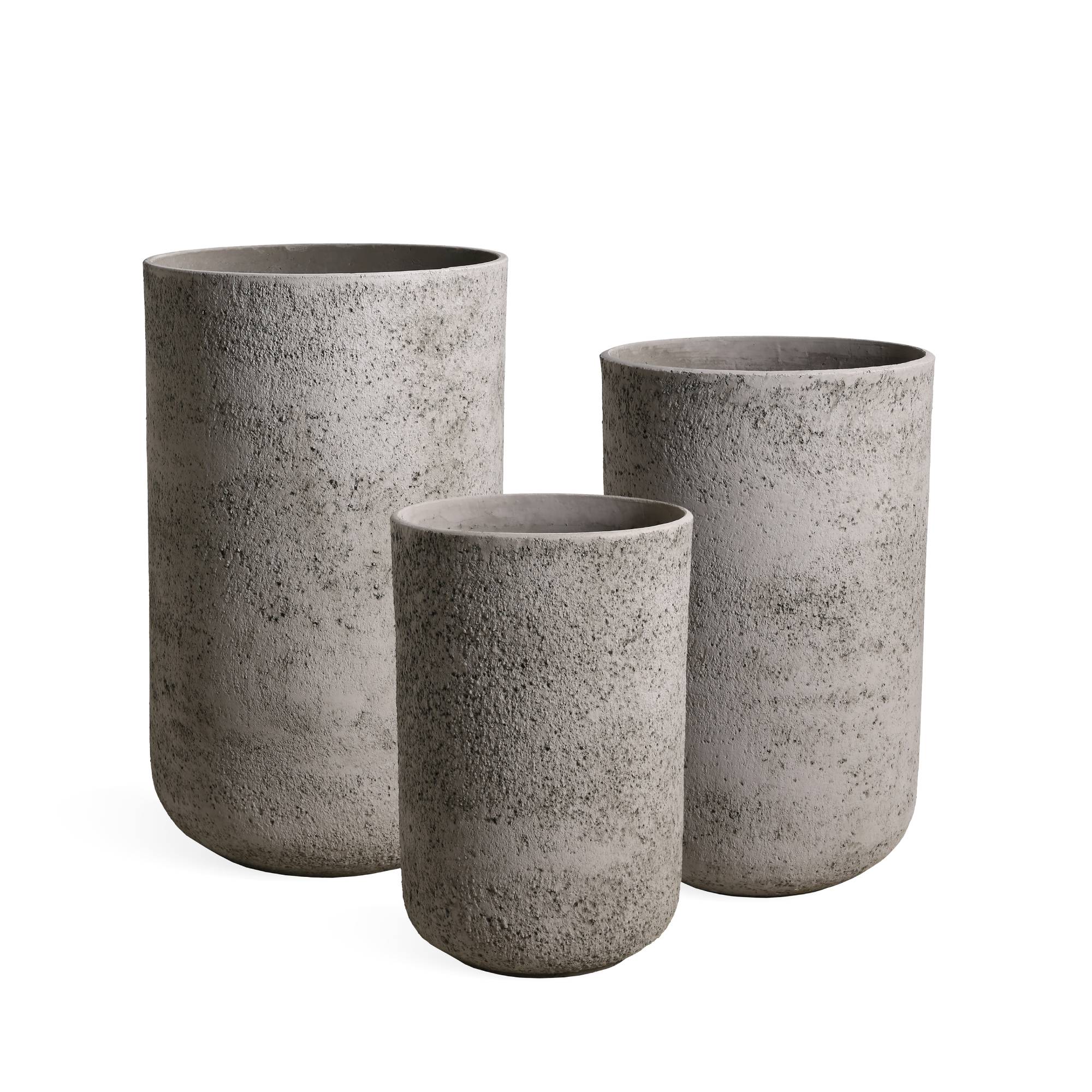 Pot Deliahe — Ciment — Set de 3 — Gris