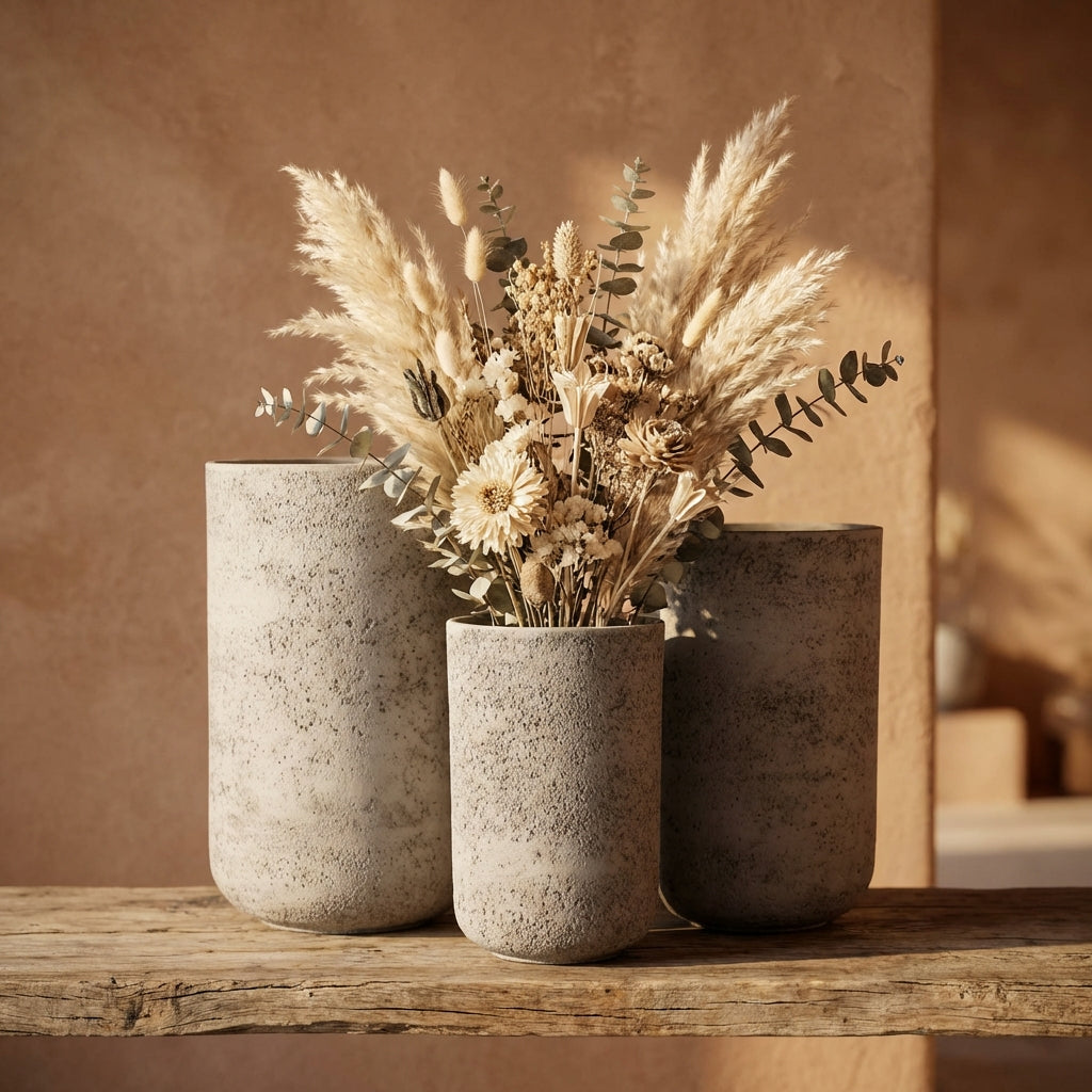 Deliahe Pot en ciment - Gris