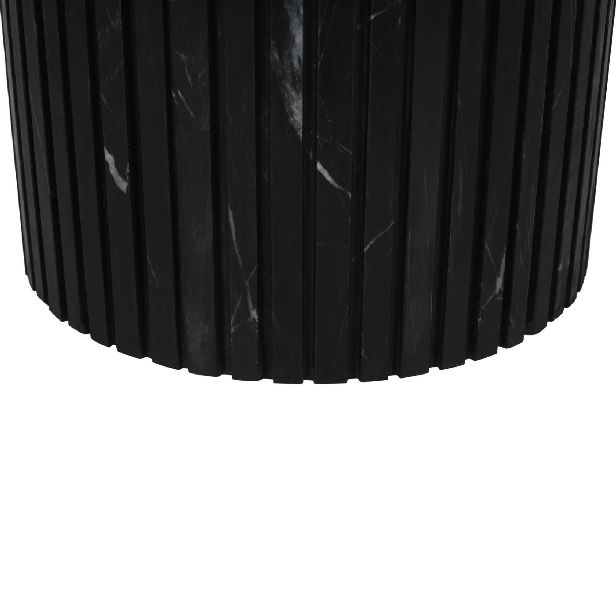Neelim Black Marble coffee table ribbed base round - Photo 5