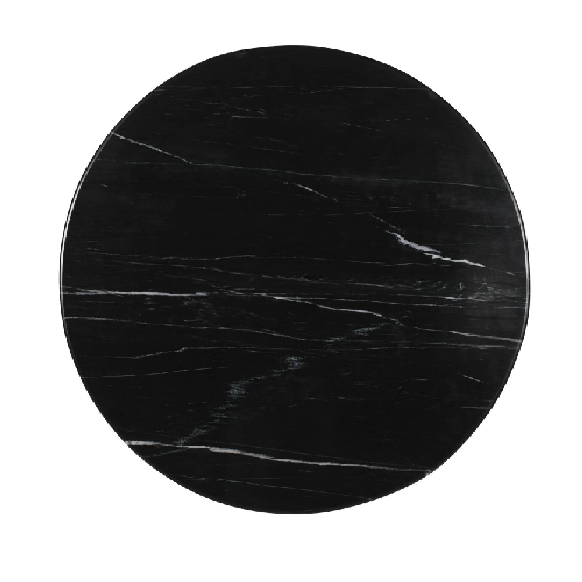 Neelim Black Marble coffee table ribbed base round - Photo 3