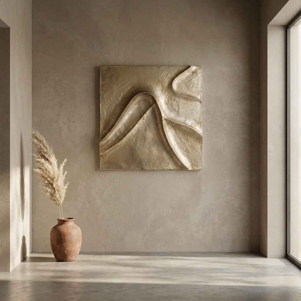 Gihan Gold casted alu wall panel wave lines L