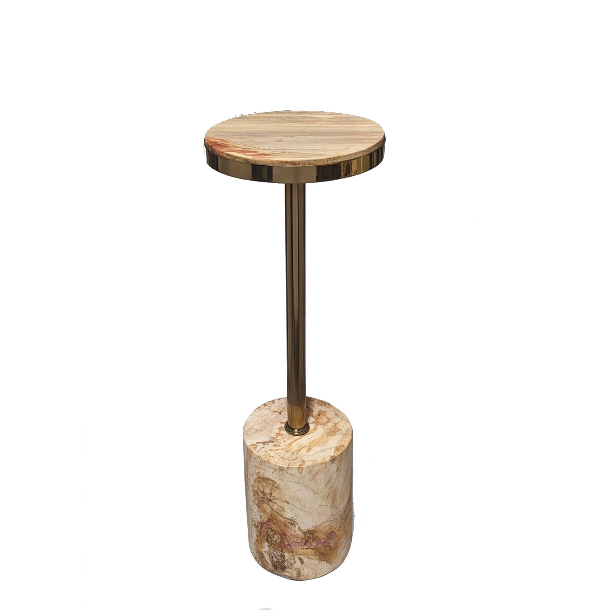 Mody Natural petrified wood sidetable on base rnd - Photo 3
