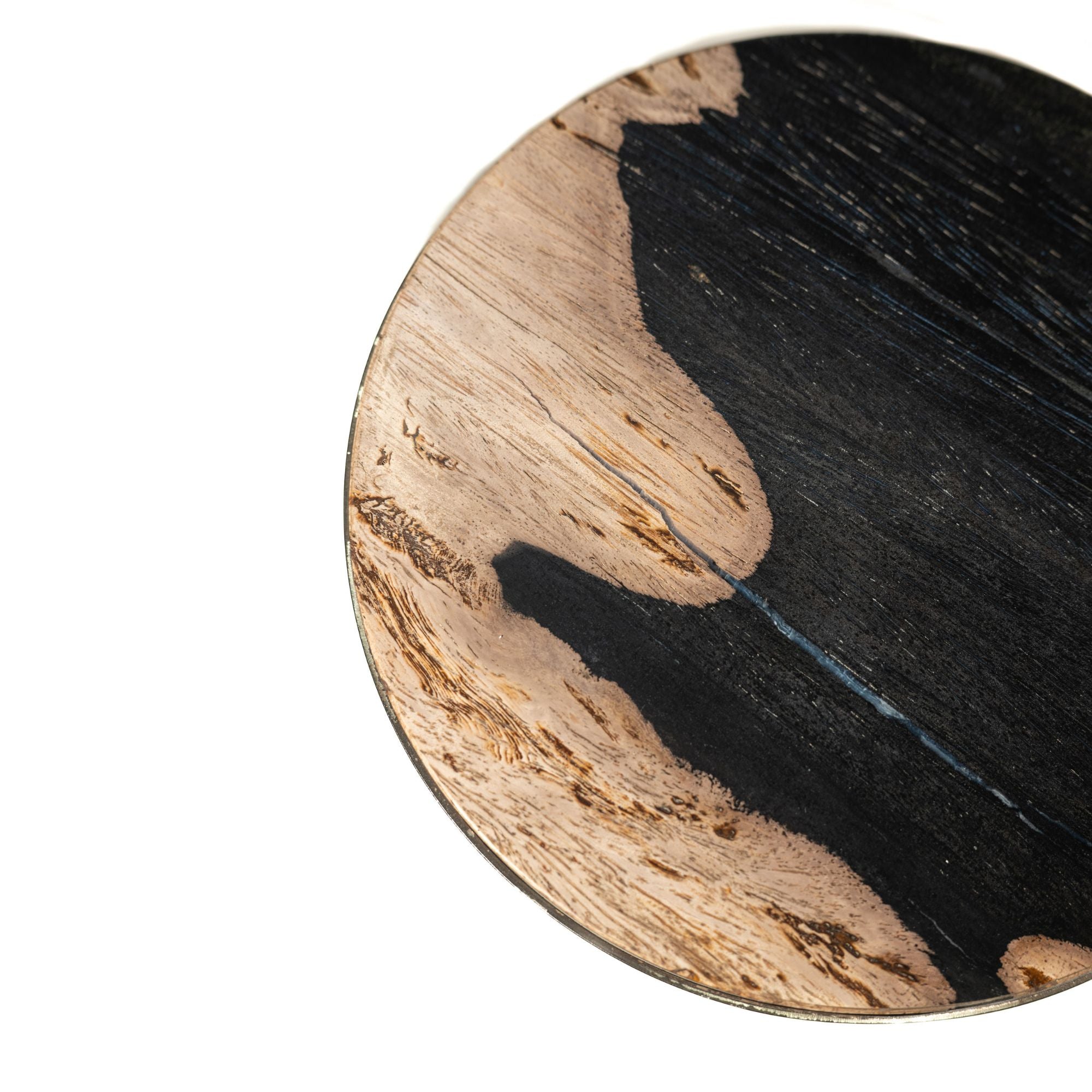 Mody Black petrified wood sidetable on base round - Photo 2