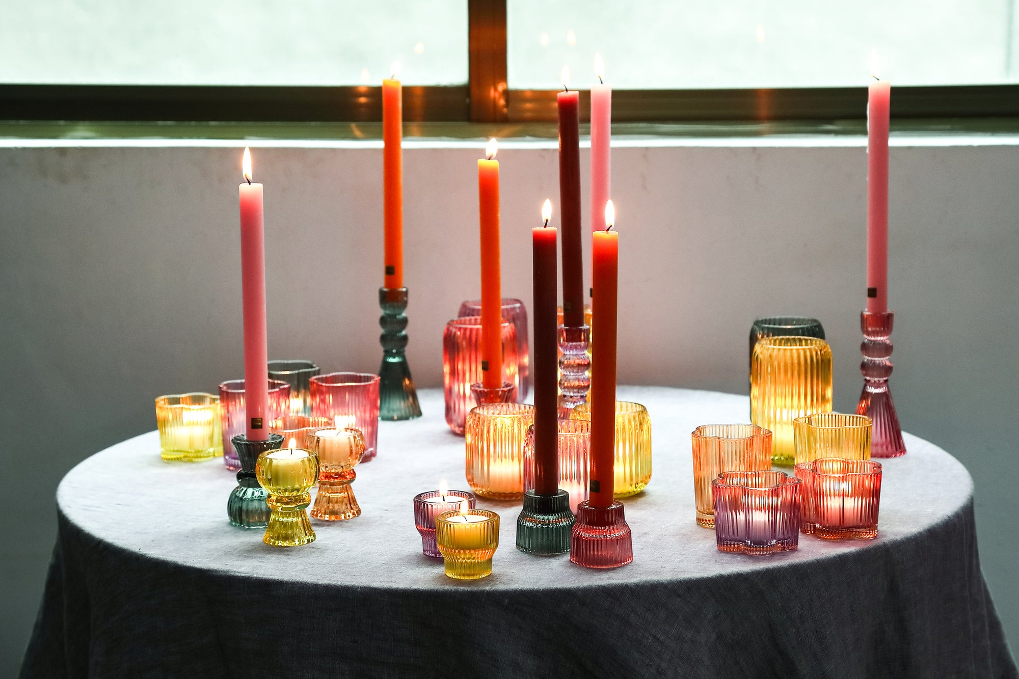 Nattiya Photophores en verre - Jaune