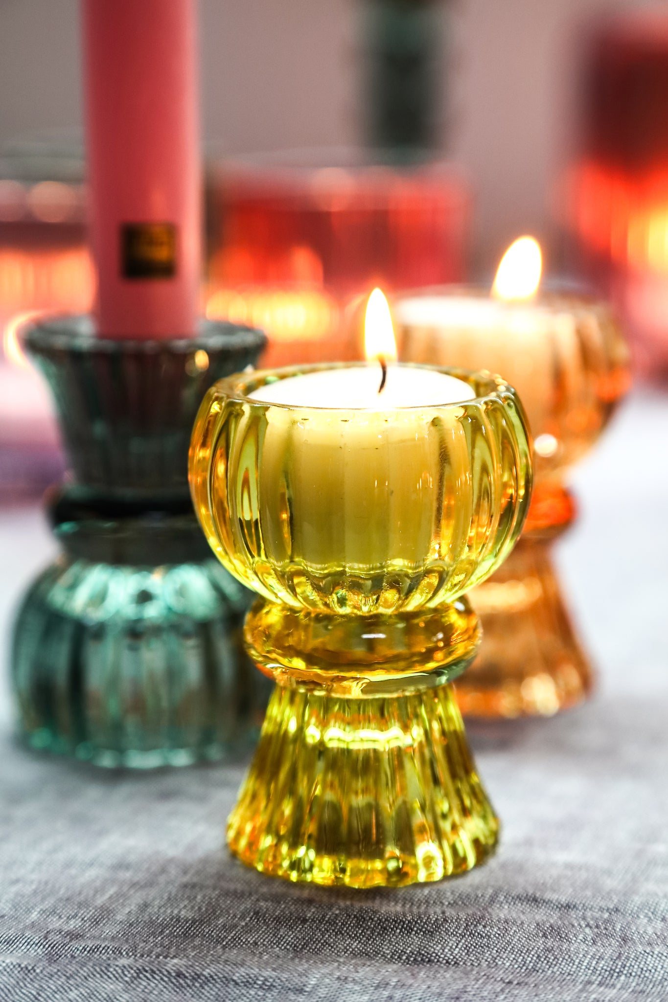 Candidae Photophores en verre - Jaune