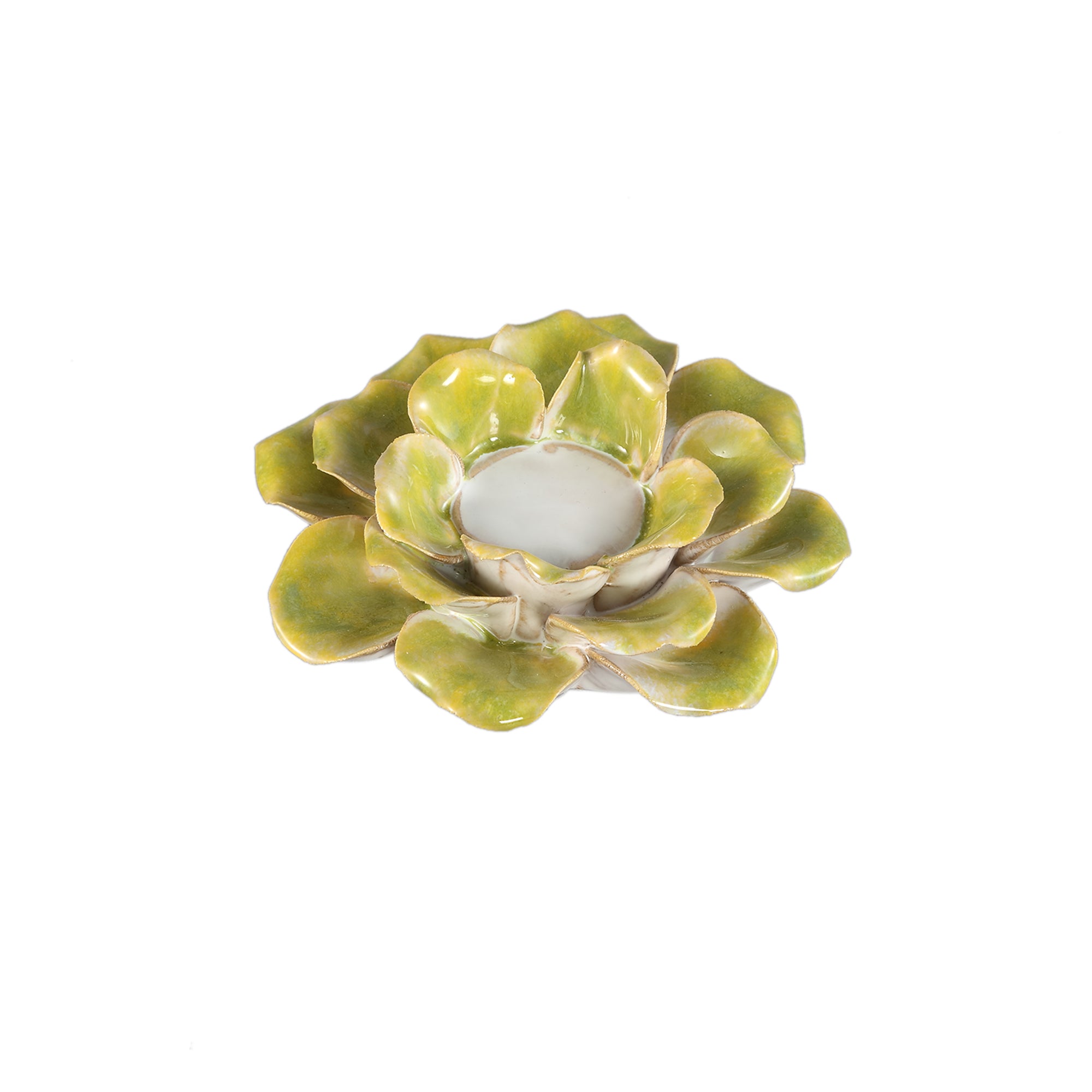 Cleorae Photophores en céramique — Flower Shape Tealight - Vert