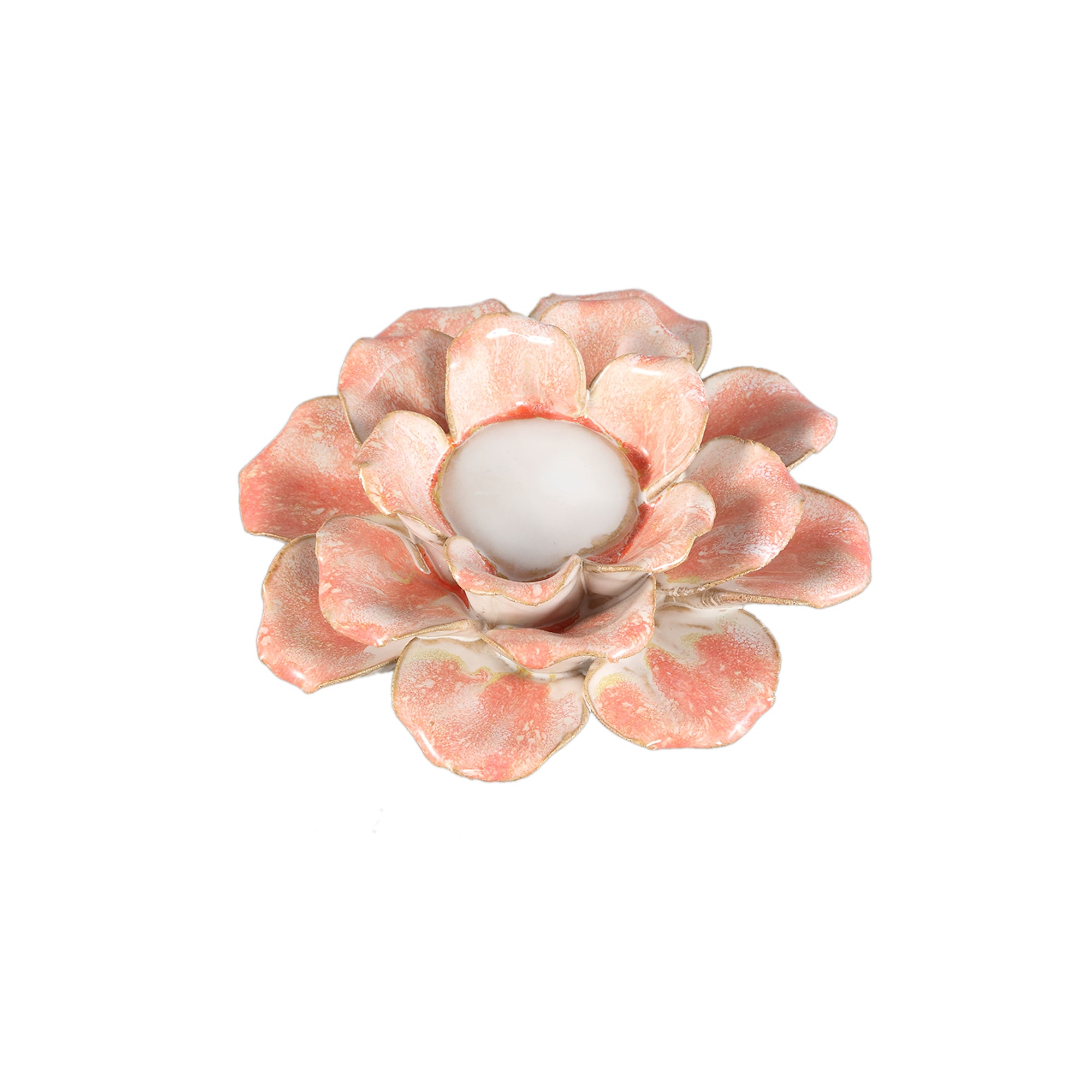 Cleorae Photophores en céramique — Flower Shape Tealight - Orange