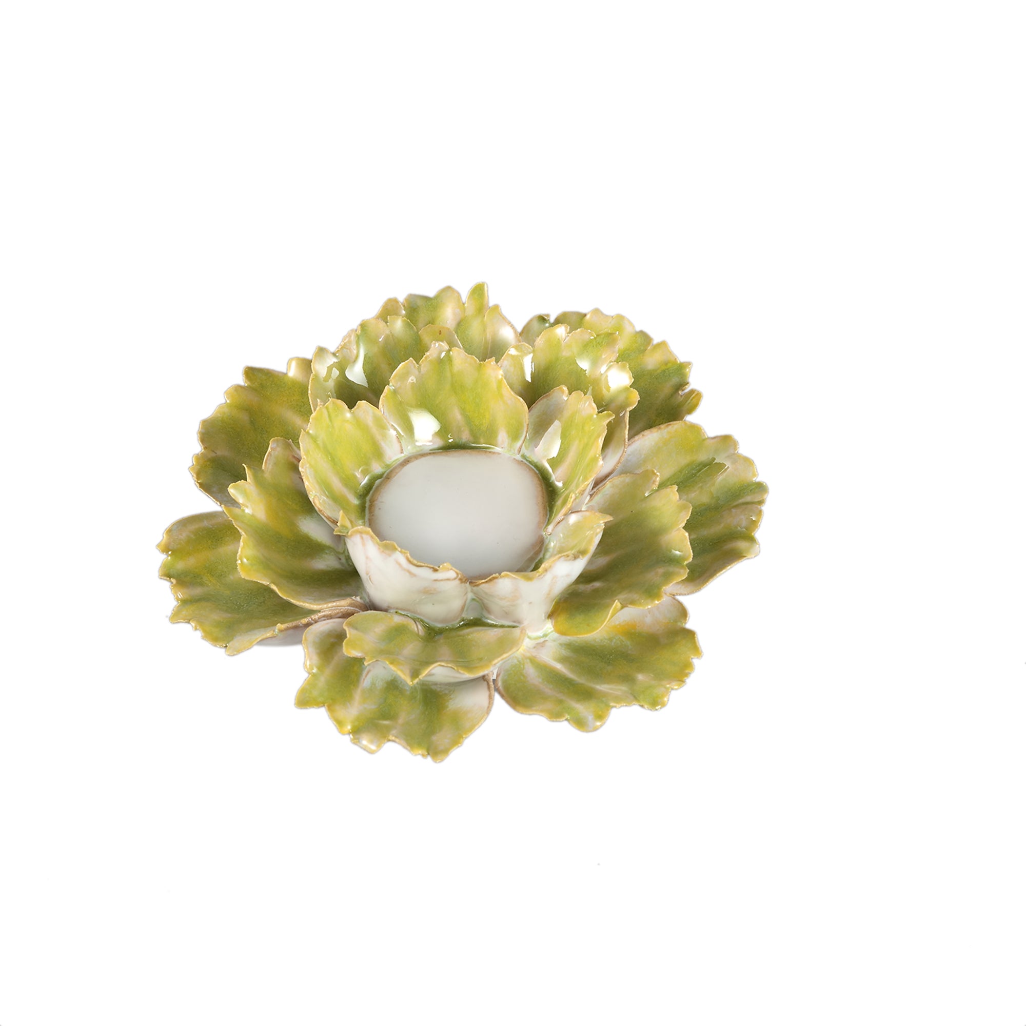 Cleorae Photophores en céramique — Flower Shape Tealight 2 - Vert