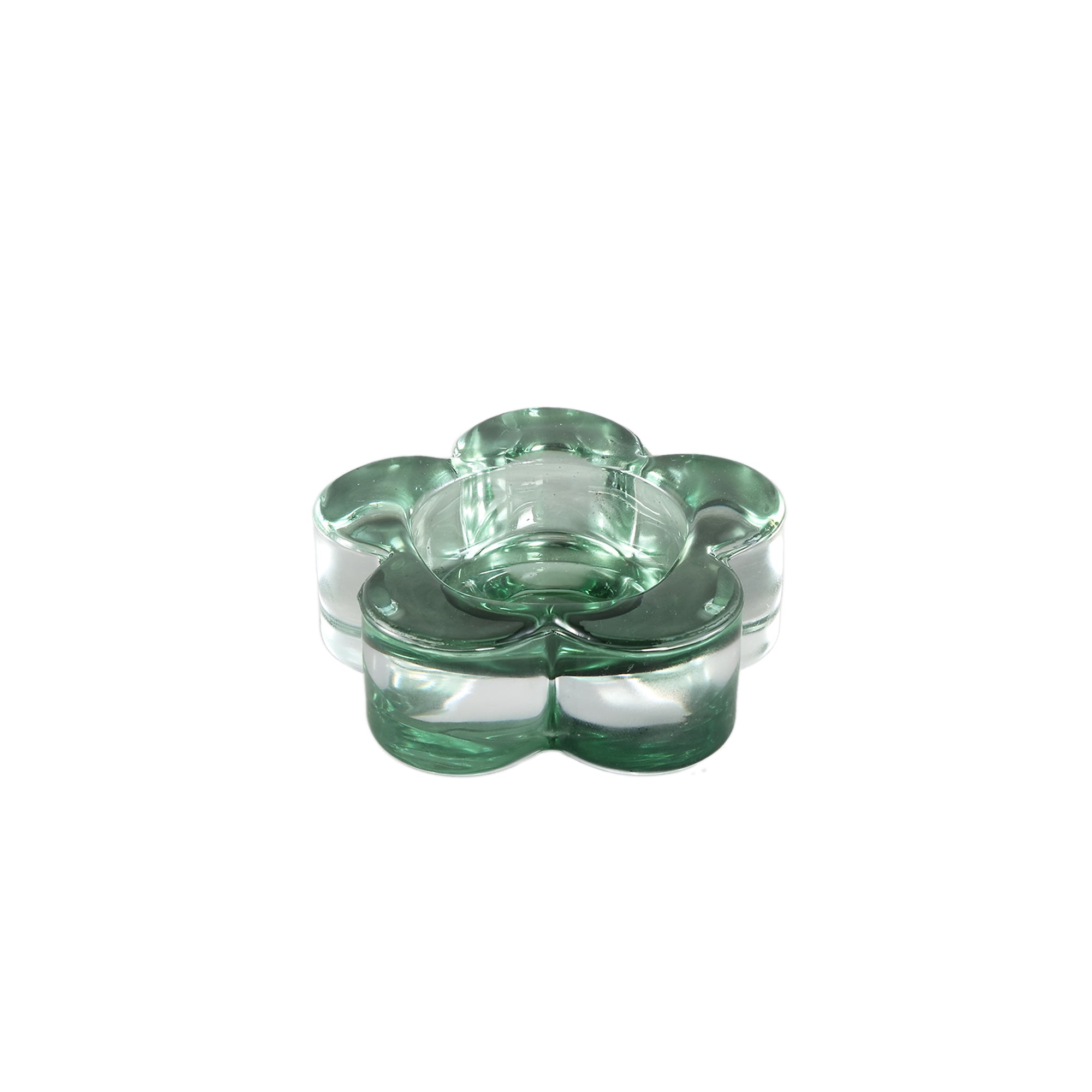 Bloomy Photophores en verre — Sprayed Thick Flower Tealight - Vert