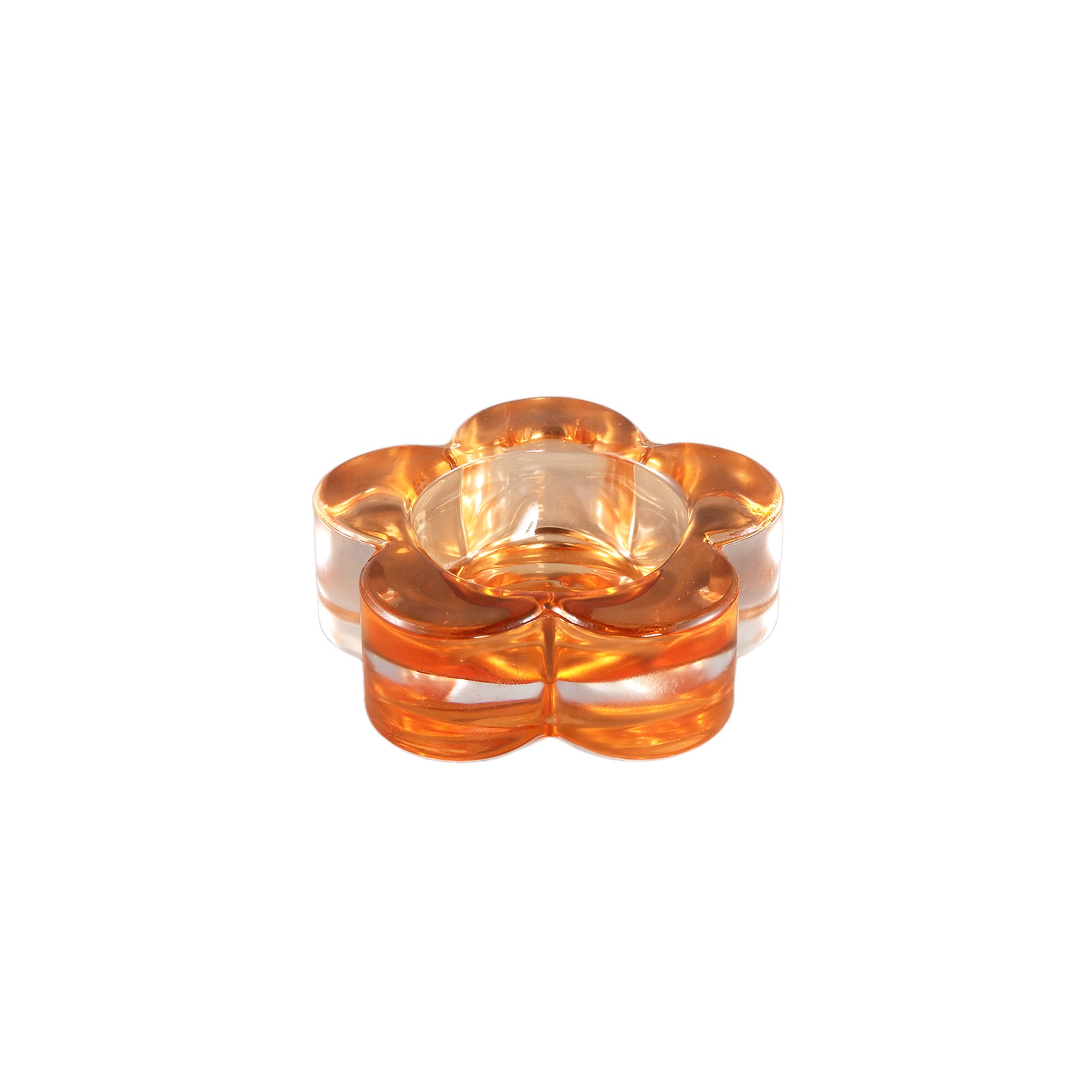 Bloomy Photophores en verre — Sprayed Thick Flower Tealight - Orange
