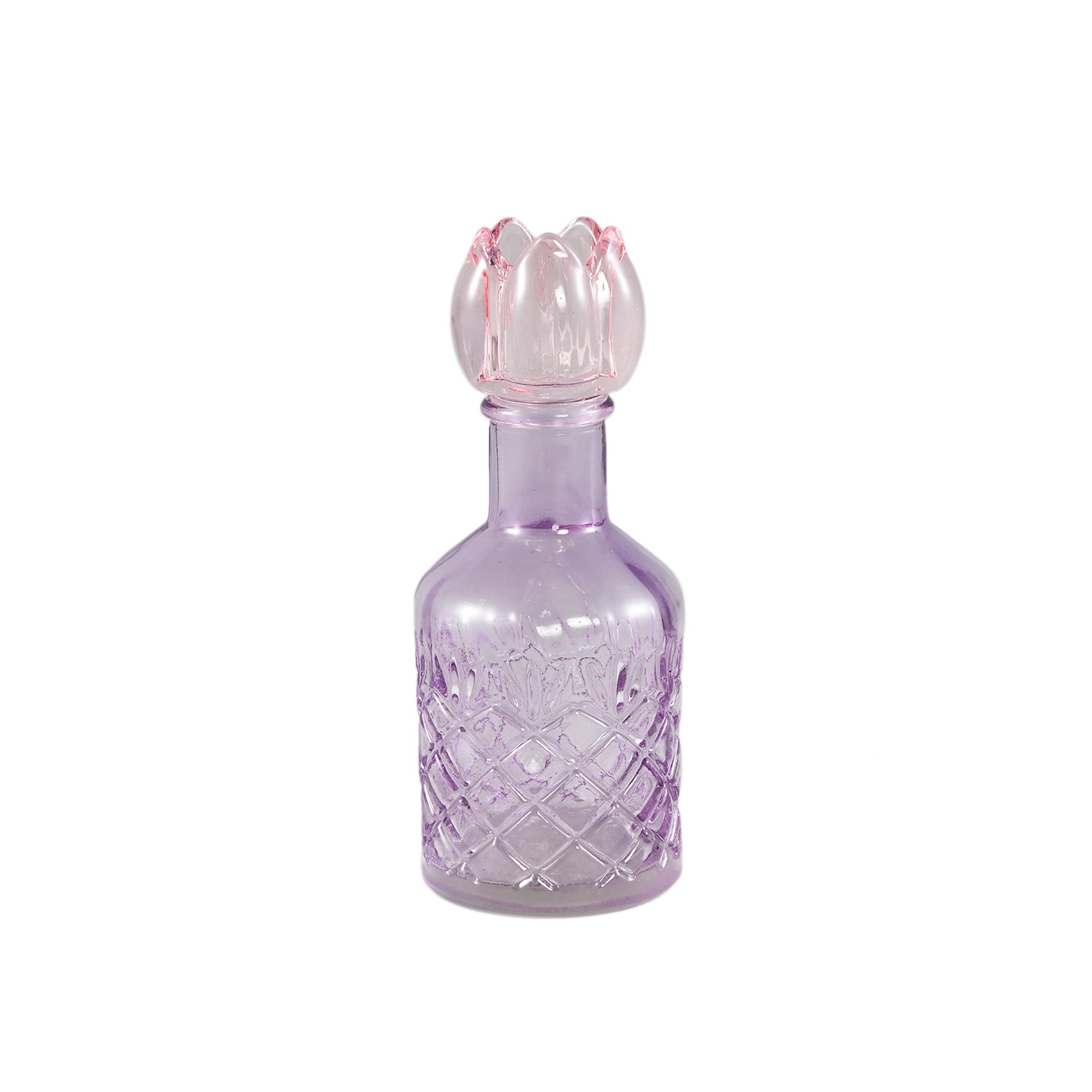 Patsye Chandeliers en verre — Tulip Bottle Candle Holder - Violet